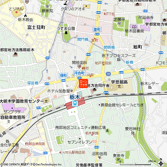 栃木ローンプラザ（※土日は営業しておりません）付近の地図